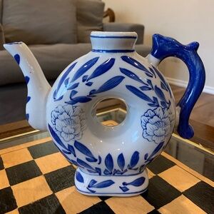 Blue & white donut pitcher